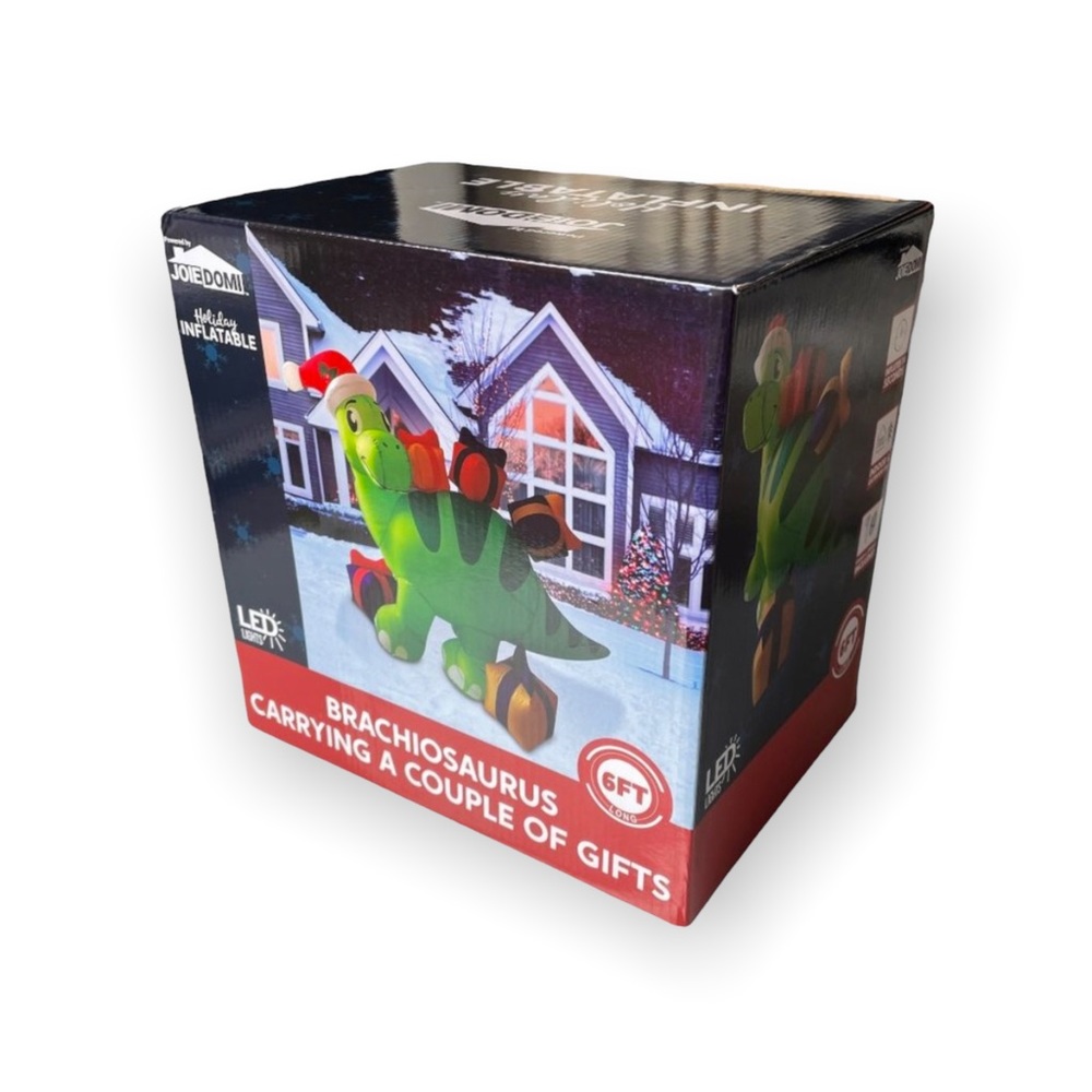 NWT Christmas Inflatable Blow Up Brachiosaurus w/ LED's Holiday Decor (6ft)